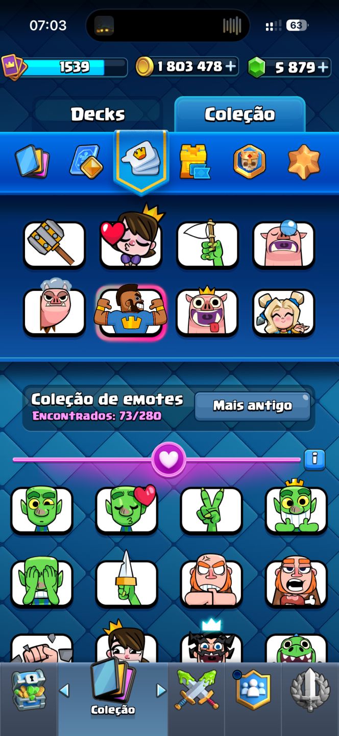 Conta Clash Royale UPADA 13.5k+ 4 decks full, aceito propostas