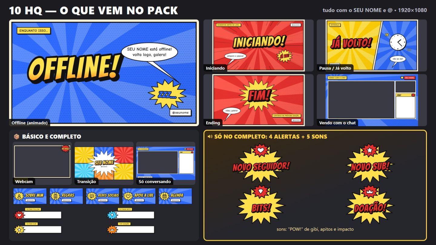 Overlay Twitch e Kick Animado com Seu Nome ou Tema Exclusivo | Alertas + Sons