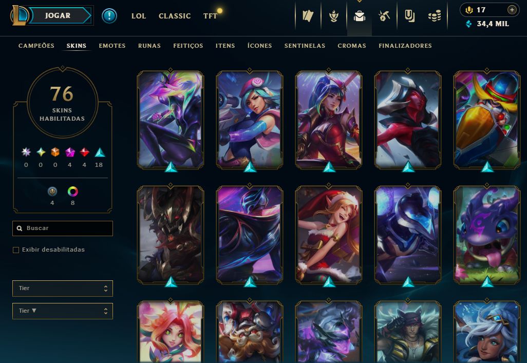 Conta mestre mmr bom / 75 skins selecionadas / essencias miticas /FA