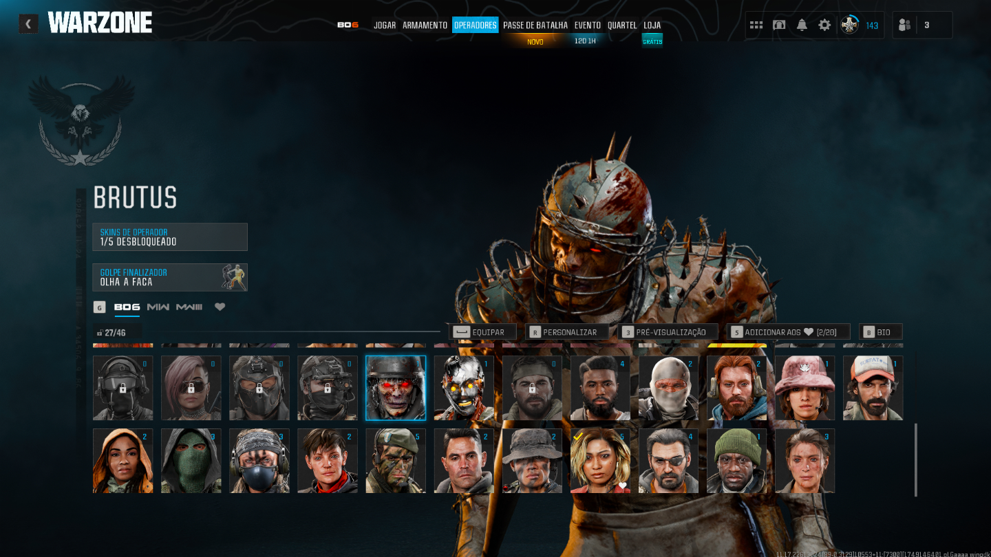 Conta warzone com muitas skins