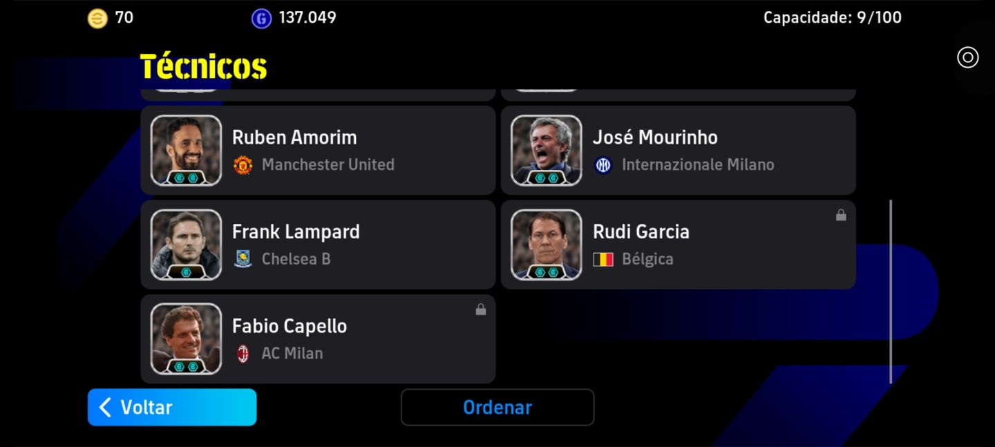 Conta eFootball Mobile completa+3335 Força. Melhores jogadores Meta cada Posição