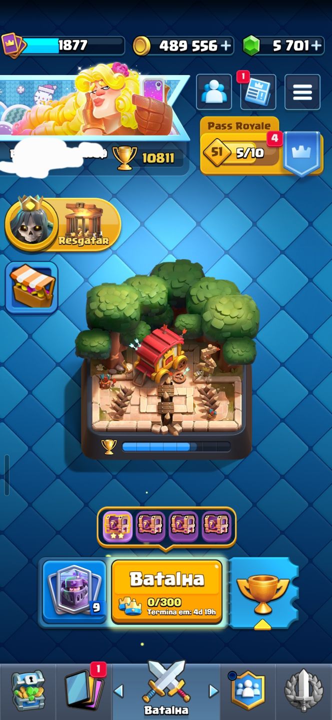 CONTA 2 EM 1! CLASH ROYALE FULL EVOSMÁXIMO+CLASH OF CLANSCV11 MAX5500+GEMAS