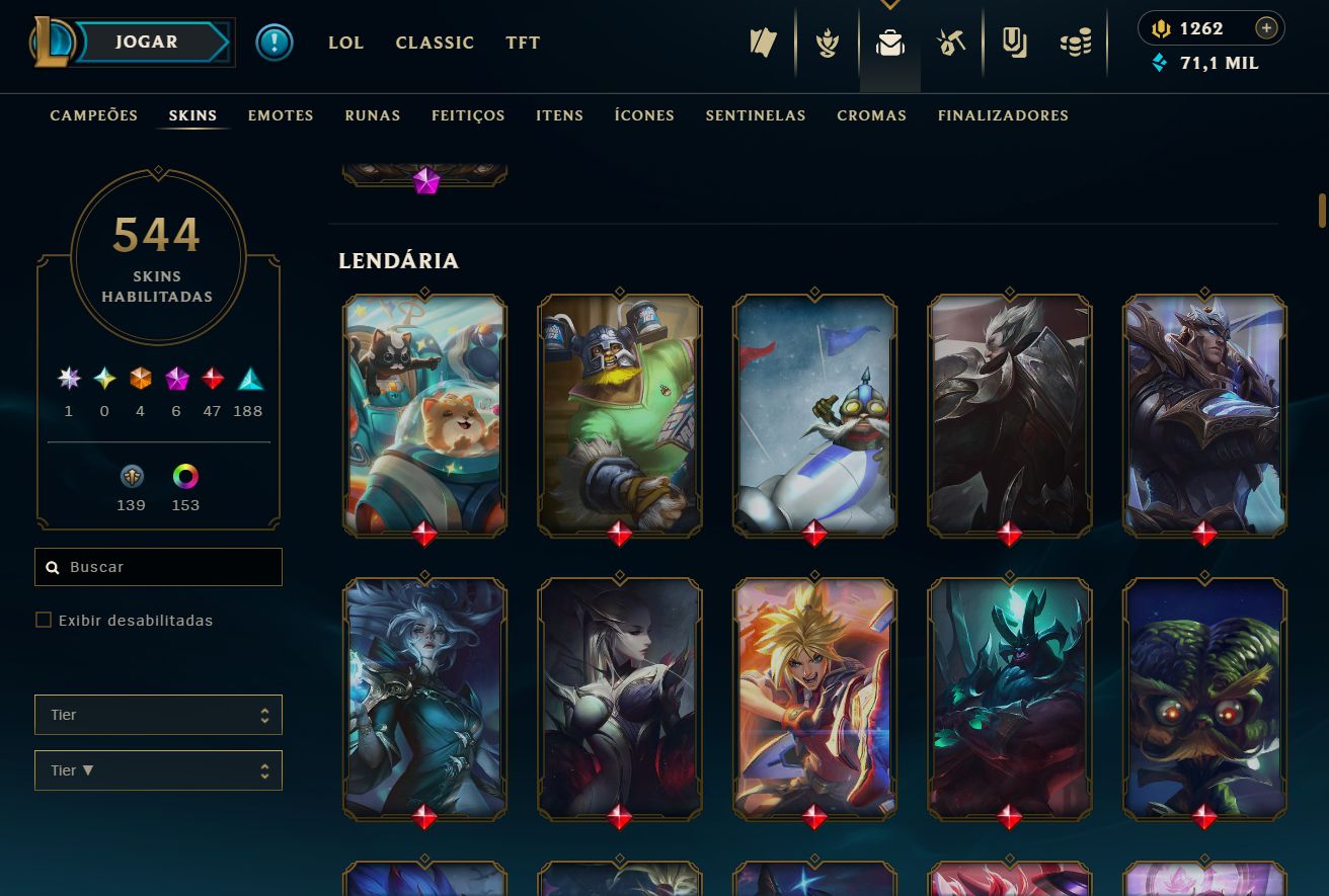 CONTA DE COLECIONADOR LOL + TFT + VALORANT