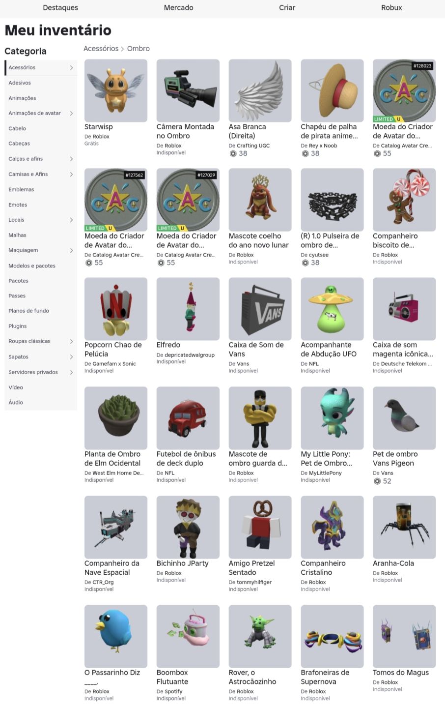 CONTA DE ROBLOX INSANA A VENDA! (LEIA A DESC.)