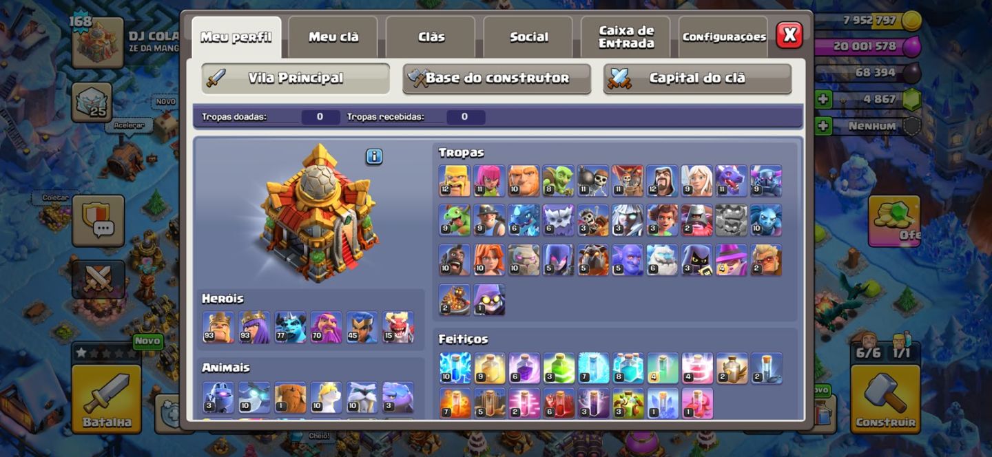 Conta clash of clans cv16