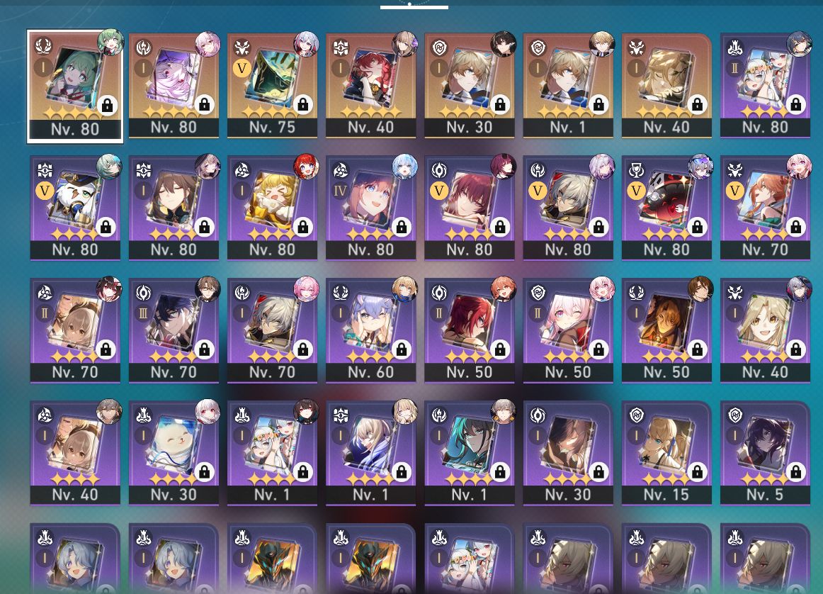 Conta Honkai Star Rail, 26 Personagens T5