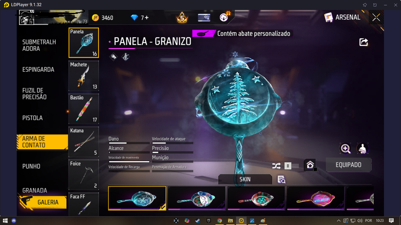 Conta de free fire antiga nivel 73