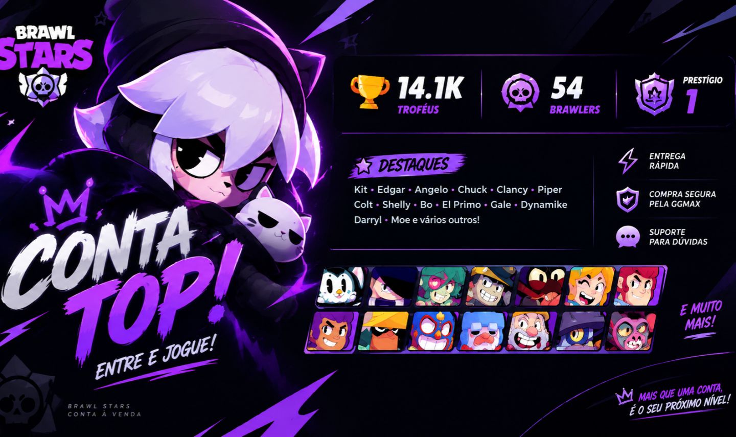 14.1K TROFÉUS | 54 BRAWLERS | CONTA TOP!