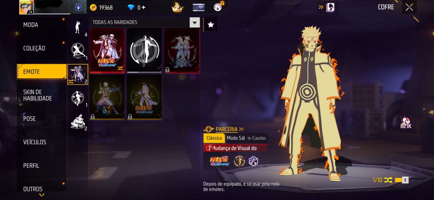 CONTA BOT NARUTO FREE FIRE
