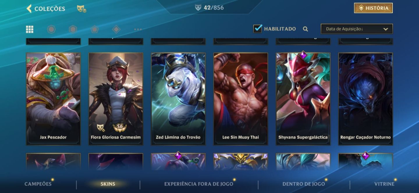 Conta Wild rift com diversas skins raras