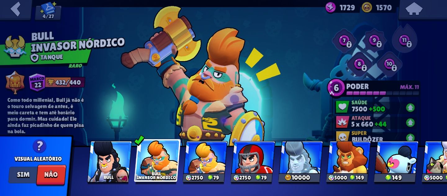 CONTA BRAWL STARS MUITAS SKINS, 5K Troféus 2019