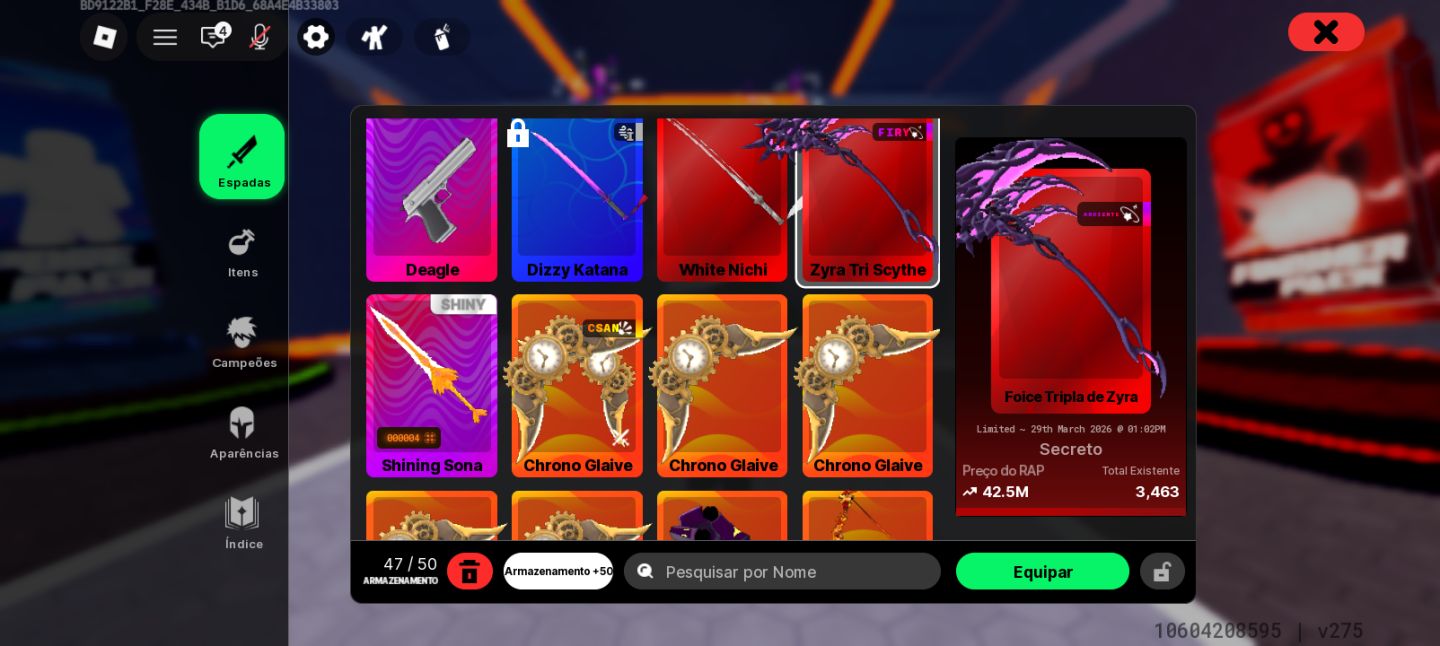CONTA ENDGAME DEATH BALL + IMENSO INVENTÁRIO DE ROUPAS ROBLOX
