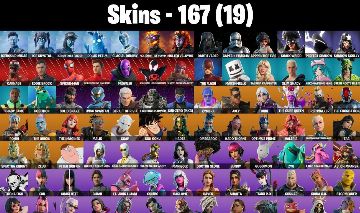 CONTA FORTNITE COM 167 SKINS SOLID SNAKE/MARSHMELLO/SABRINA CARPENTER/SLIM SHADY