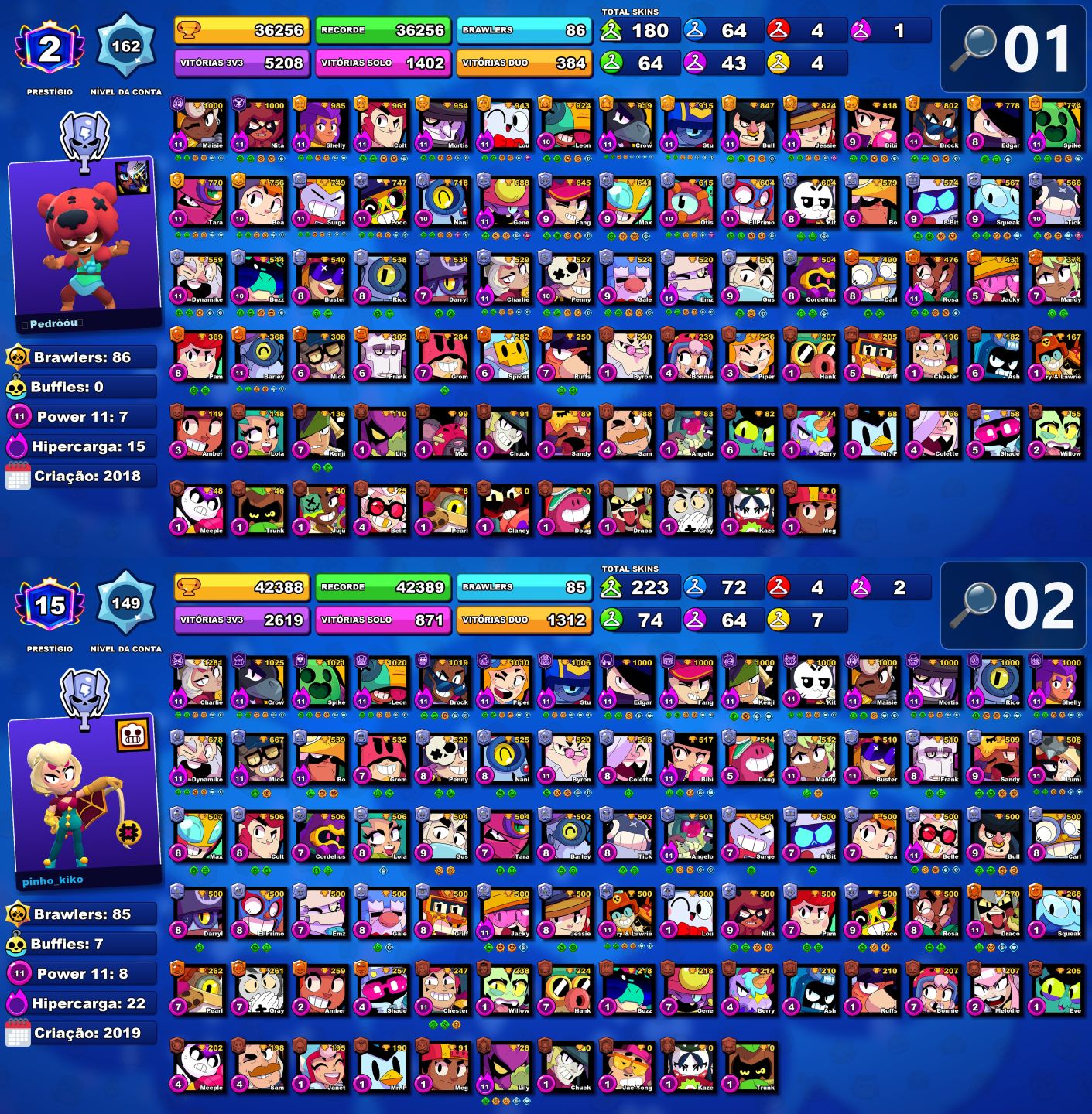 [SKINS RARAS] CONTA PROFISSIONAL BRAWL STARS - CONTAS FULL ACESSO PERMANENTE