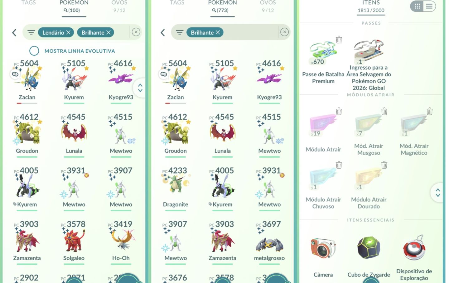 CONTA POKÉMON GO LVL 70 MEWTWO SHINY FUNDO + 600 PASSES RAID- PASSE WILD AREA G