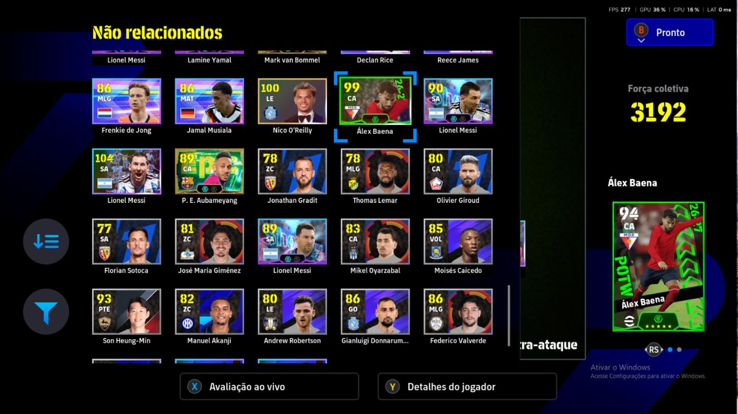 Conta efootball Steam/Pc messi big time, Pelé, etc.