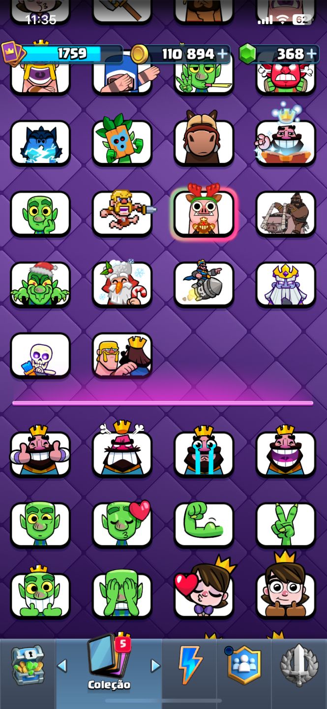CONTA CLASH 5 ANOS + CARTAS FULL