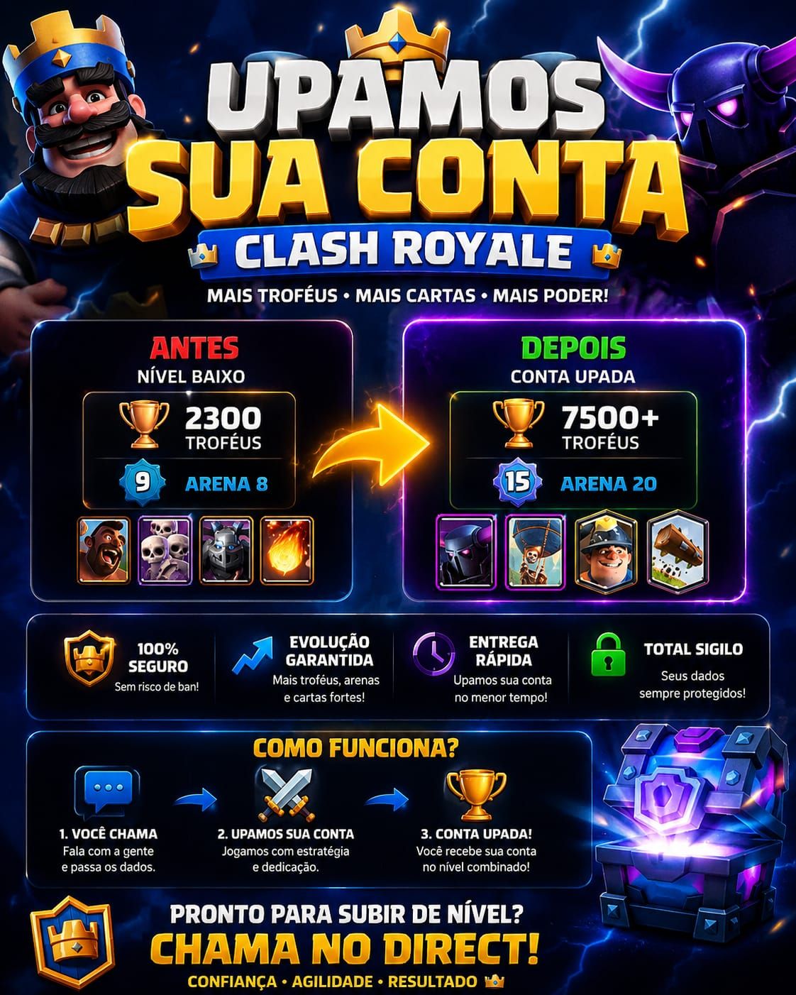 UPO SUA CONTA NO CLASH ROYALE!!![MELHOR PREÇO DA GGmax]