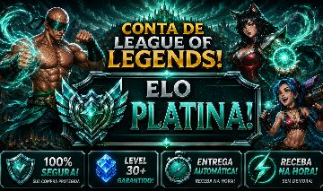 [ENTREGA AUTOMÁTICA]PLATINA II, 21 SKINS, 1 MÍTICA, 2 LENDÁRIA, 9K EL, LVL 64