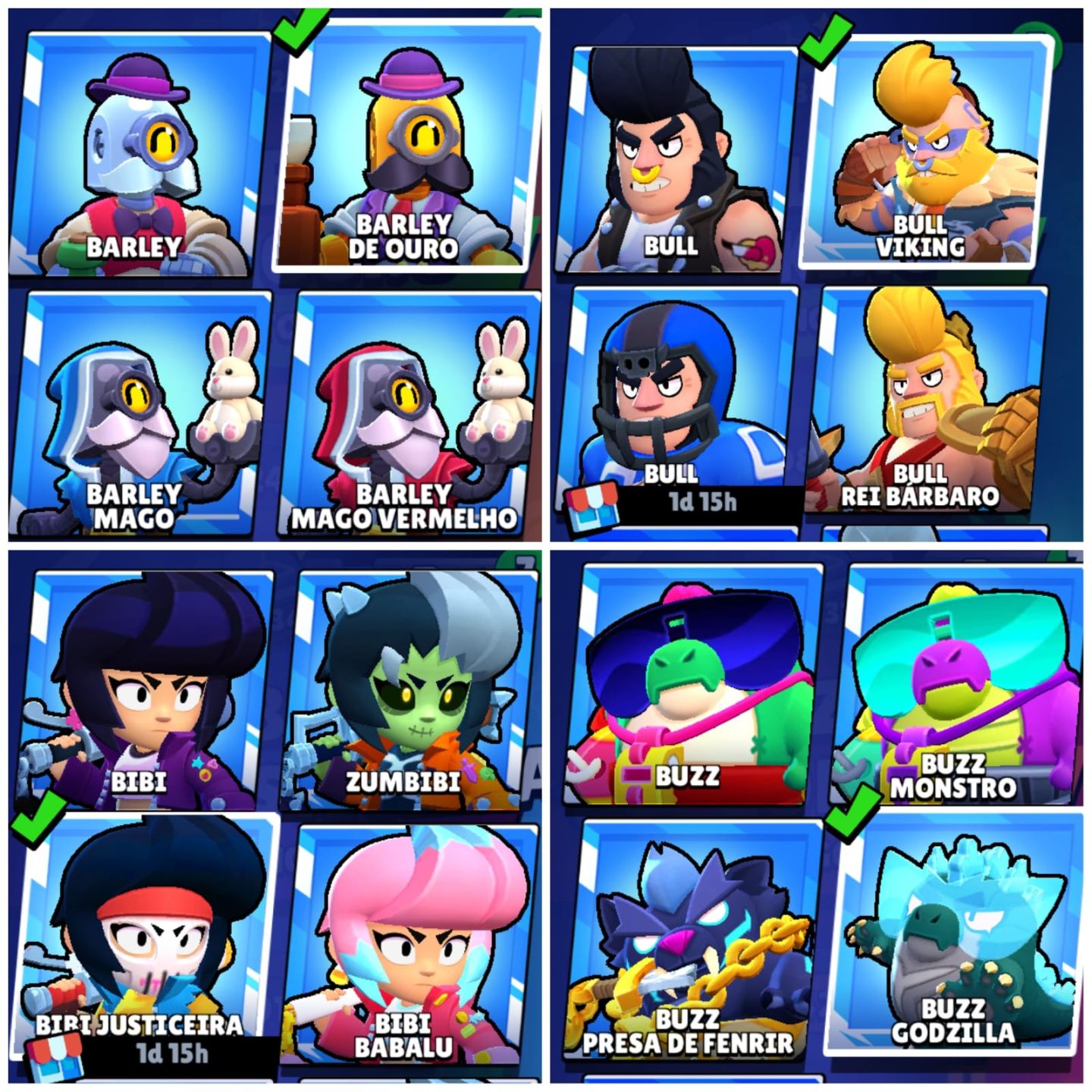 Conta Brawl Stars - 32.679 Troféus | 80/104 Brawlers | 109 Skins | 9 Hipercargas