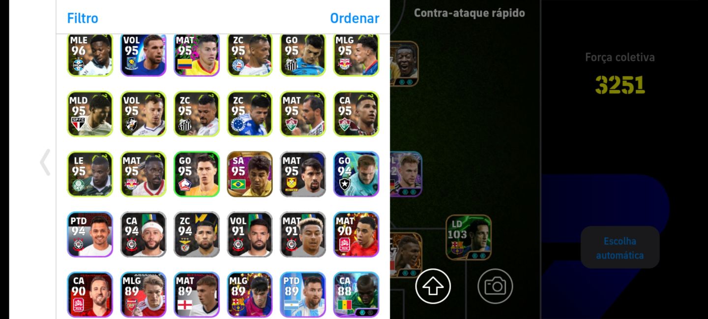 Conta Efootbal 3250 com Fichas Editadas, Suarez, Cruif, Pele e Outros