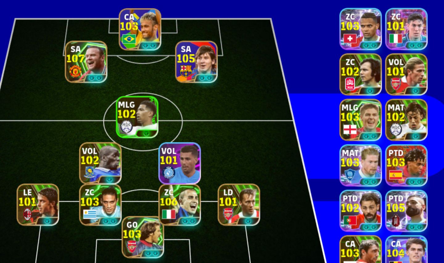 Conta de efotball com Rooney 107