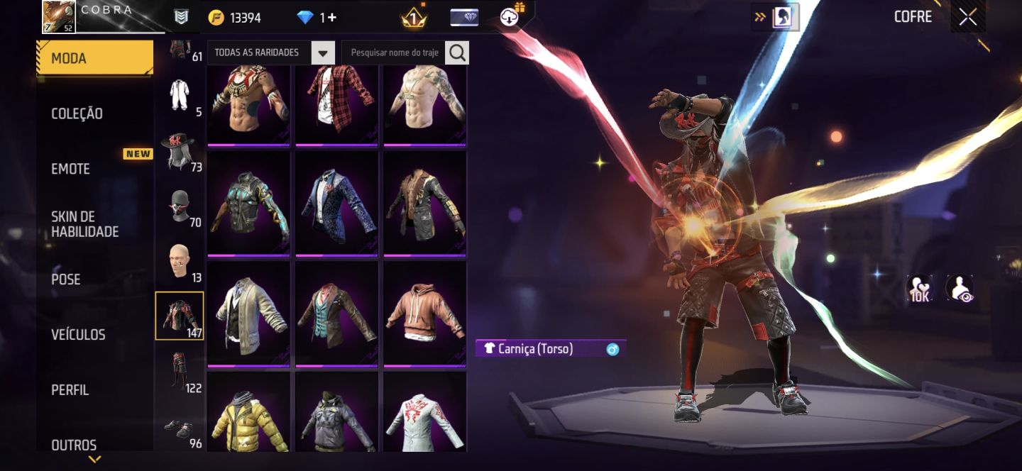 CONTA FF DE 7 ANOS.PASS REDENÇÃO E FURIA/MP40EVOLUTIVA LV5+CALÇA+ANGÉLICAL F