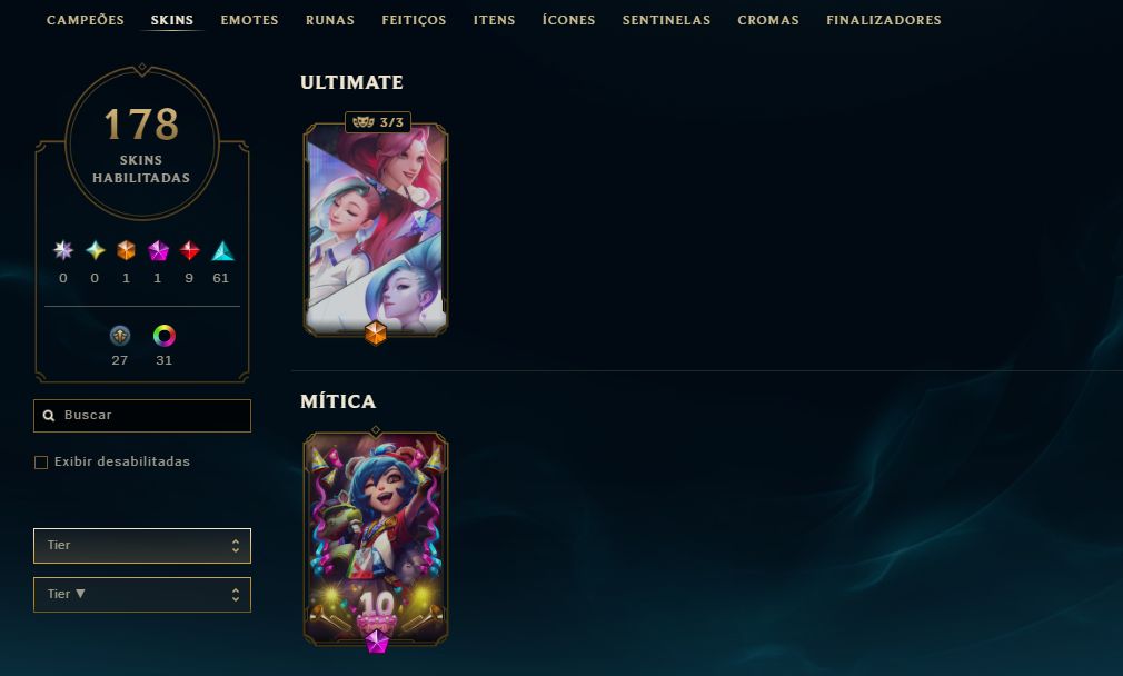 CONTA LOL +10 ANOS LVL 349 | 181 SKINS | TODOS CAMPEÕES | RIOT KAYLE/BLITZ |