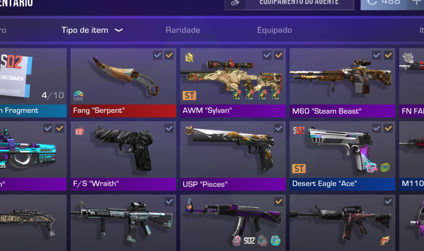 CONTA FULL ACESSO STANDOFF LV60 FACA FANG AWM FULL ADESIVO AK FULL ADESIVO