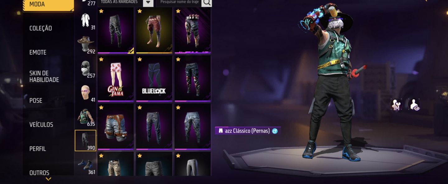 Conta Free Fire Veterana: Passes 4 Ao 9 + Full Ragnarok + Prime 7 + steamp punk