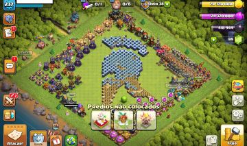 [CV17] Clash of Clans Nível 237 6 Construtor 12 Skins Gemas em Estoque!