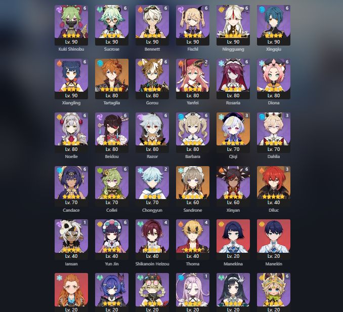 AR 60 | +30 Personagens 5 estrela, constelações e armas assinaturas