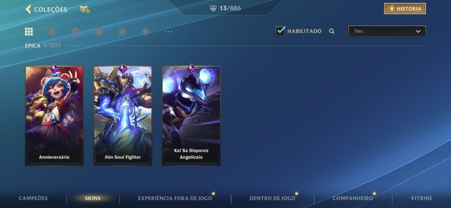CONTA WILD RIFT DIAMANTE