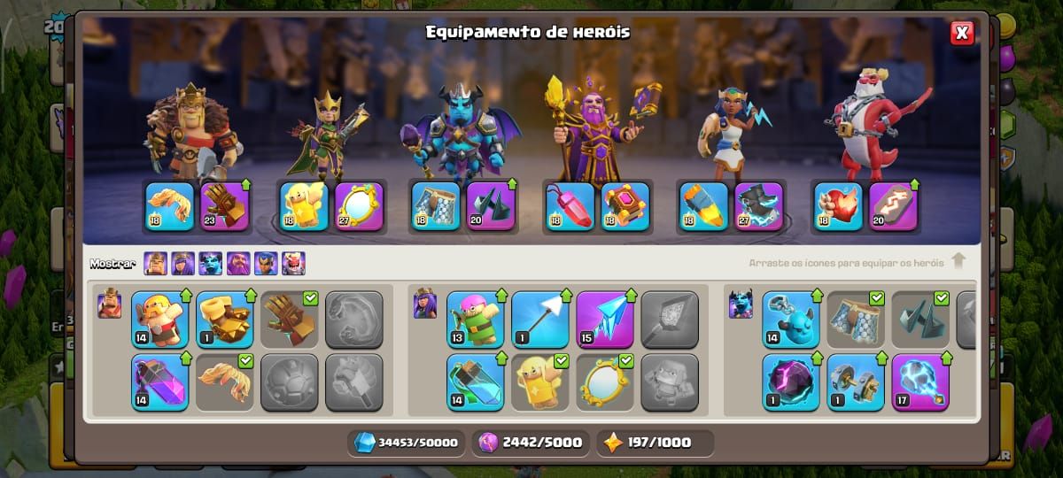 CV16 Quase Full|Defesas FULL|Skins Lendárias|Ferreiro Top|2060 Gemas|XP 206
