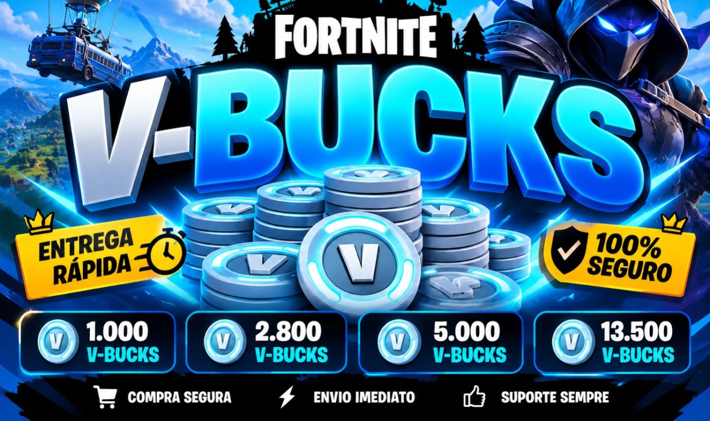 V-Bucks Fortnite Via Presente | 100 a 2500 V-Bucks | Melhor Preço | Leia a Descr
