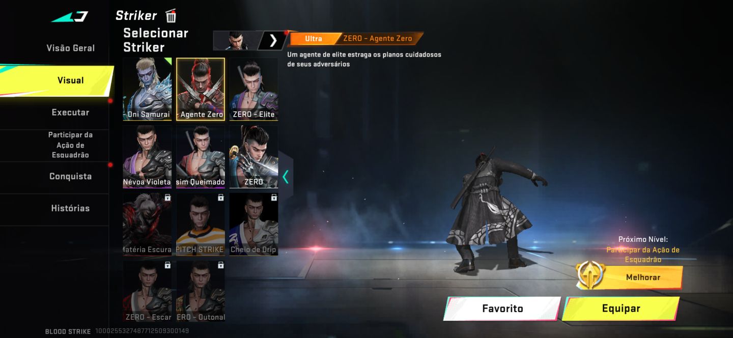 Conta de Blood Strike com eternas.