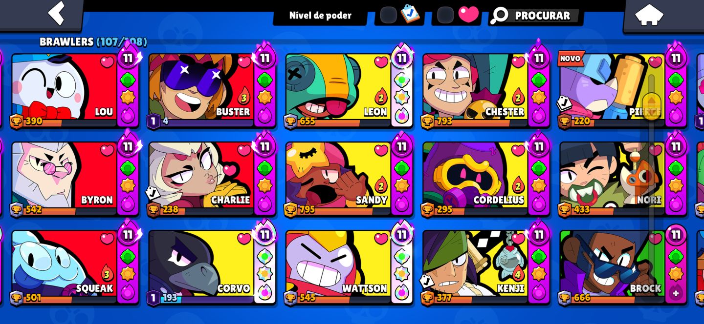 Conta de brawl stars com todos os brawlers, ideal pra iniciante!!