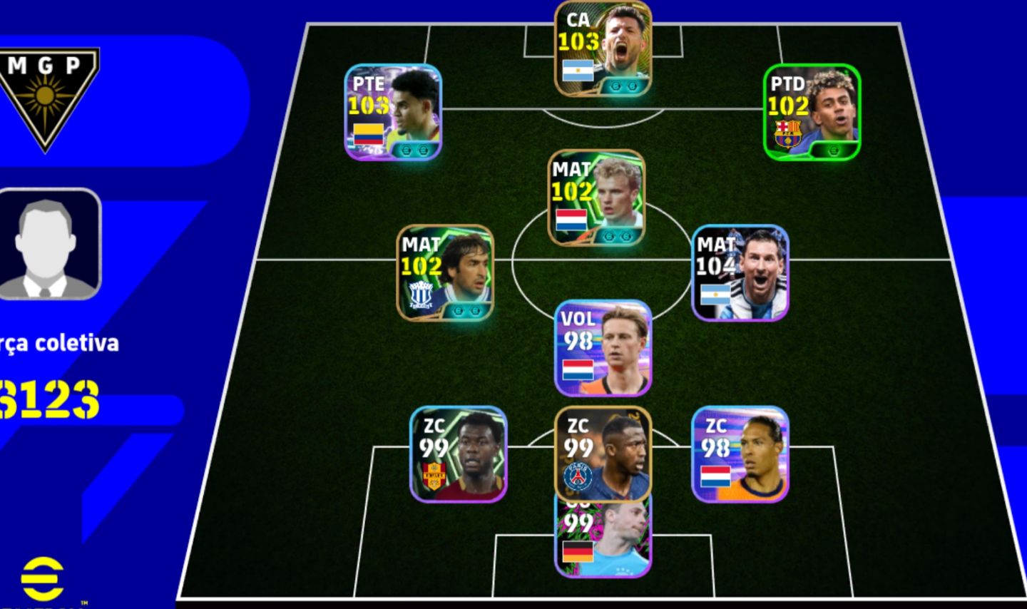 Aguero e Luiz Dias + Bergkamp e Raul efootball