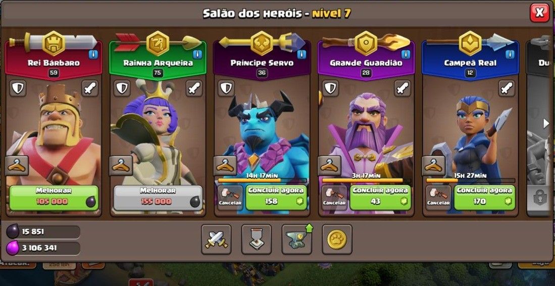 CONTA clash of clans centro de vila lv13 90% full