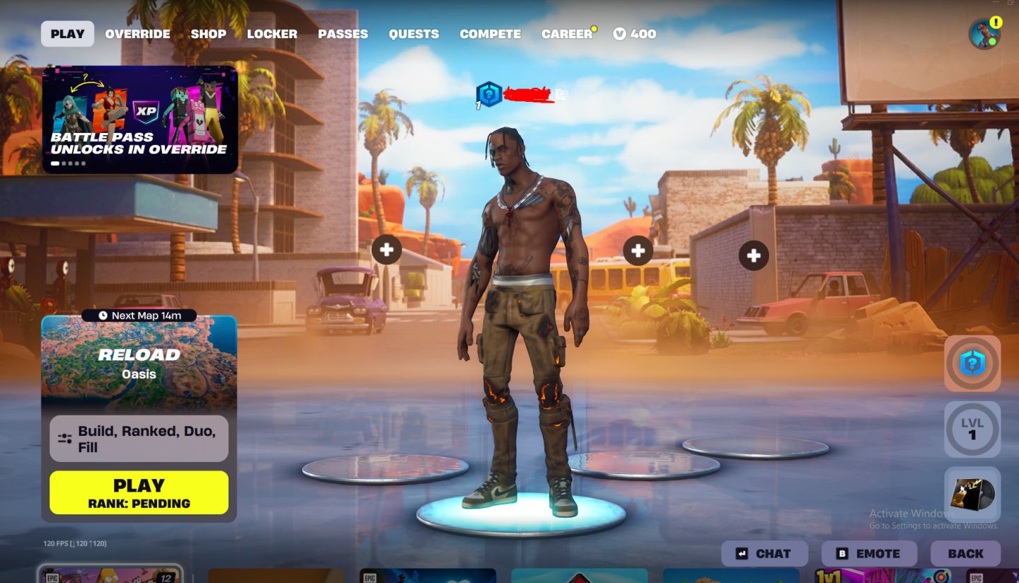 CONTA FORTNITE | WILDCAT + TRAVIS SCOTT + MINTY (MERRY MINT AXE) | 211 SKINS