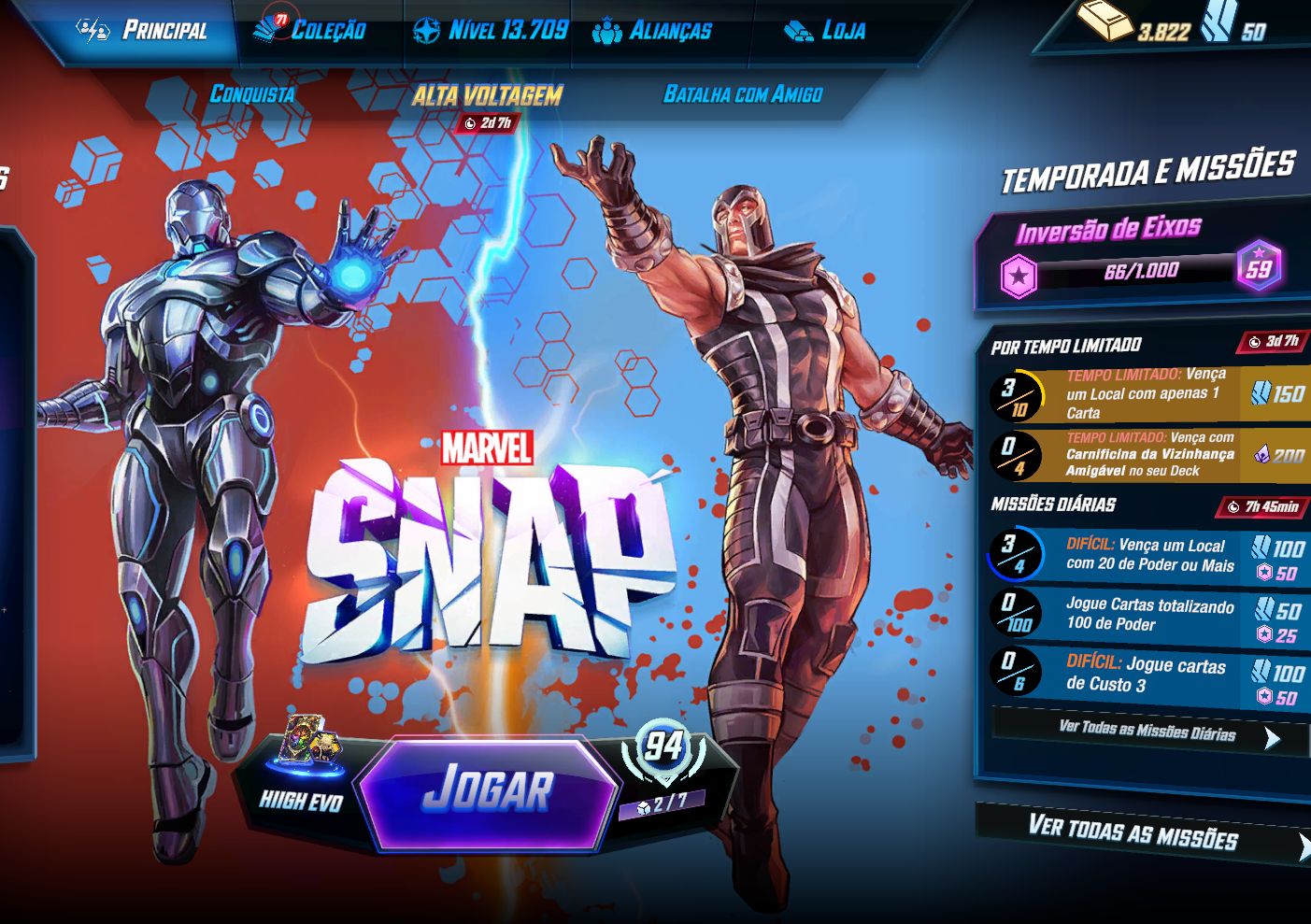 Conta Marvel Snap Cl 13.709 | Coleção com 393 das 496 cartas