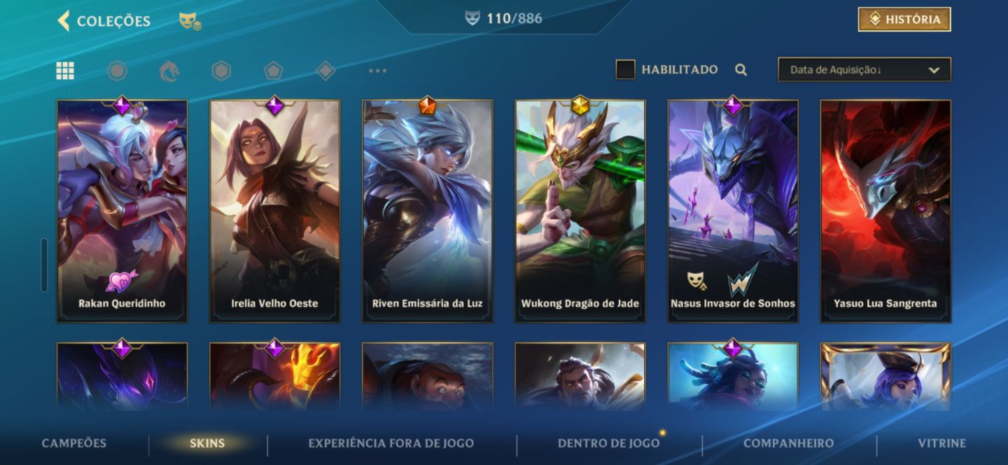 Conta WR top pra deixar como main