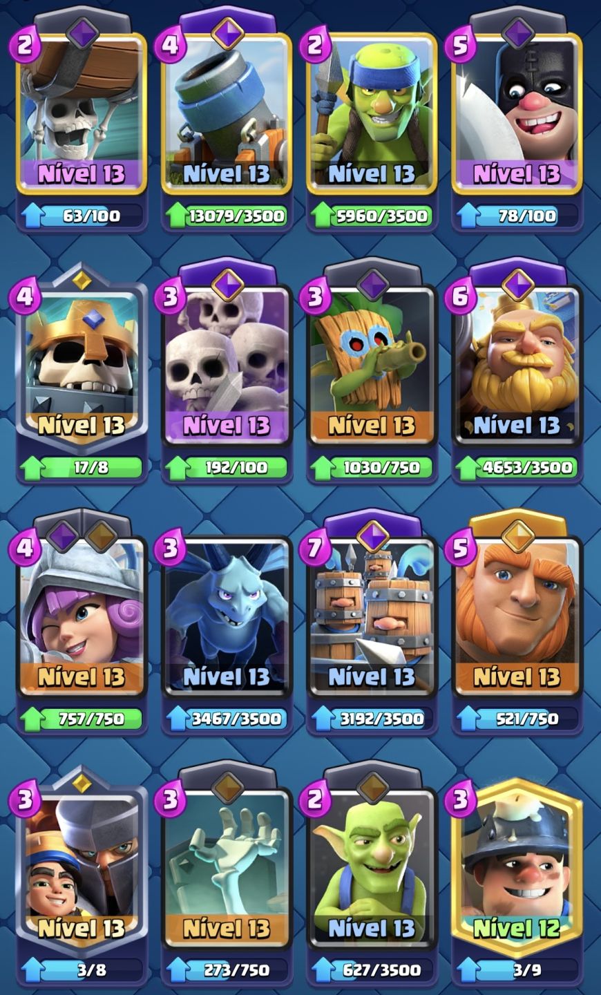 Conta Clash Royale Conta antiga mais 10 anos, varias skins e cartas