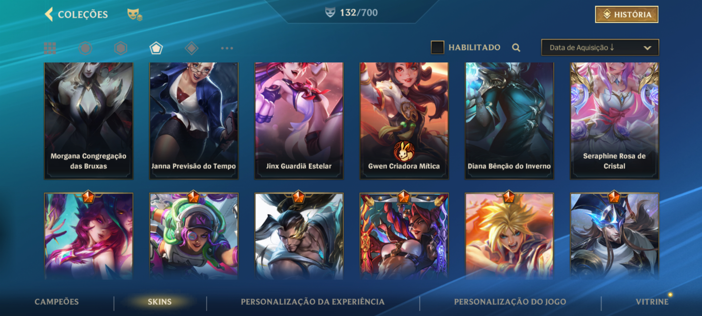 CONTA DE LOL COM GWEN ROSA DE CRISTAL PRESTÍGIO