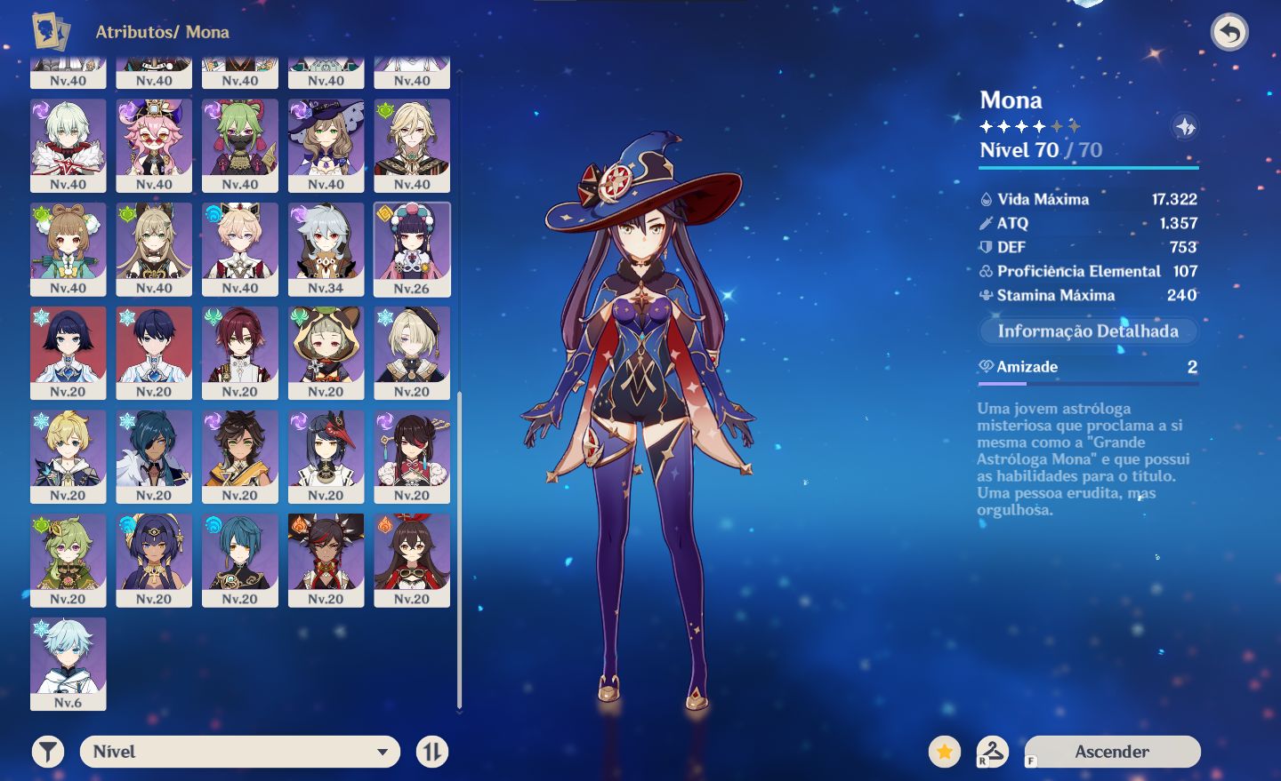 Conta Genshin Impact UNICO DONO, rank 57 (VALOR NEGOCIAVEL)