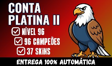Conta Platina 2 LvL 96 | 37 Skins | 96 Campeões | Full Acesso