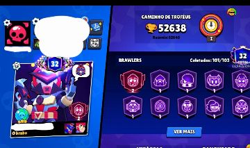 Conta de brawl stars com muitas skis, prestígios e muito troféu