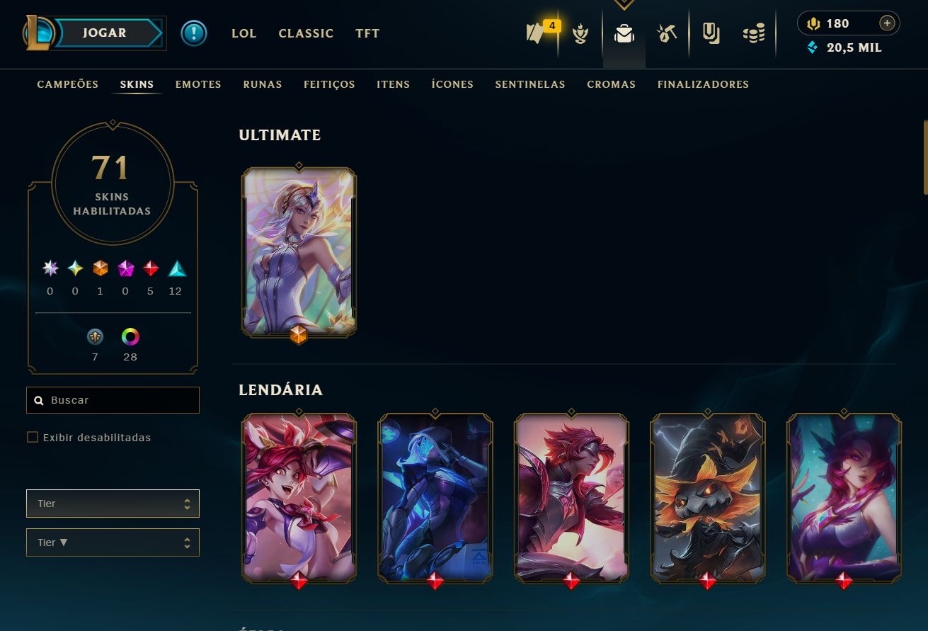 [CONTA LOL] MESTRE com skins