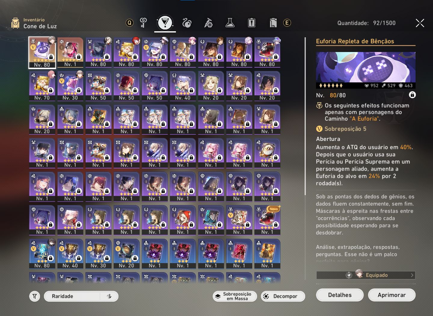 HONKAI: STAR RAIL - CONTA NÍVEL 67 - PITY 18 GARATINDO