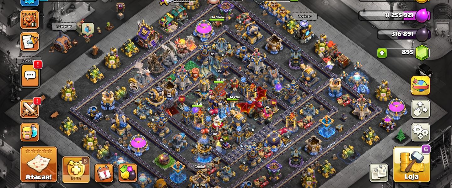 SERVIÇO DE FARME E UP DE MUROS CLASH OF CLANS
